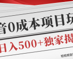 短视频变现套路剖析，抖音0成本赚钱项目玩法，日入500+独家揭秘（共2节视频）-吗喽副业资源站