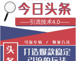 今日头条引流技术4.0，微头条实战细节，微头条引流核心技巧分析，快速发布引流玩法-吗喽副业资源站