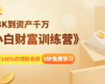 《小白财富训练营》月入3K到资产千万，这是套100%的理财系统（11节课）-吗喽副业资源站