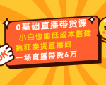 0基础直播带货课：小白也能低成本搭建疯狂卖货直播间：1场直播带货6万-吗喽副业资源站