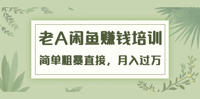 《老A闲鱼赚钱培训》简单粗暴直接，月入过万真正的闲鱼战术实课（51节课）-吗喽副业资源站