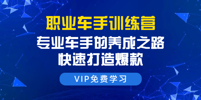 职业车手训练营：专业车手的养成之路，快速打造爆款（8节-无水印直播课）-吗喽副业资源站
