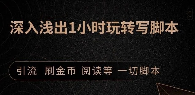 引流脚本实战课：1小时深入浅出视频实操讲解，教你0基础学会写引流脚本-吗喽副业资源站