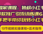 狼叔小红书爆款推广引流训练课6.0，手把手带你玩转小红书-吗喽副业资源站