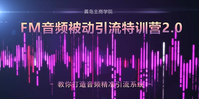 黄岛主·FM音频引流特训营2.0：独家引流模式，单账号50W+播放量，轻松变现-吗喽副业资源站