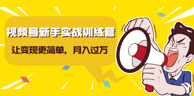 视频号新手实战训练营，让变现更简单，玩赚视频号，轻松月入过万-吗喽副业资源站