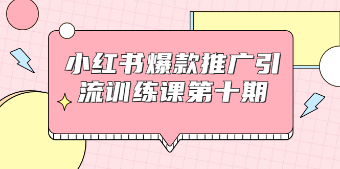小红书爆款推广引流训练课第十期，手把手带你玩转小红书，轻松月入过万-吗喽副业资源站