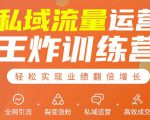 私域流量运营王炸训练营：全网引流+裂变涨粉+私域运营+高效成交-吗喽副业资源站