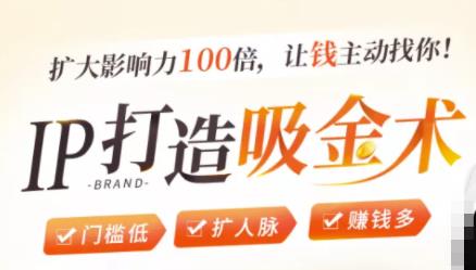 IP打造吸金术：0基础0资源，也能扩大影响力100倍，让钱主动找你！-吗喽副业资源站