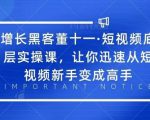 增长黑客董十一·短视频底层实操课，从短视频新手变成高手-吗喽副业资源站