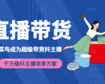 3天从菜鸟成为超级带货抖主播，千万级抖主播培育方案（价值980元）-吗喽副业资源站