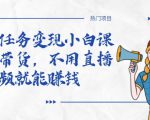 全民任务变现小白课，不用带货，不用直播，拍视频就能赚钱-吗喽副业资源站