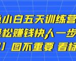 卓让闲鱼小白五天训练营，每天一小时，轻松赚钱快人一步-吗喽副业资源站