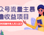 公众号流量主暴利撸收益项目，空闲时间操作单人月入过万-吗喽副业资源站