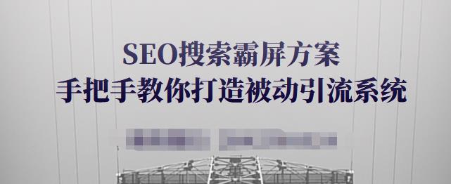 SEO搜索霸屏方案，手把手教你打造被动引流系统【视频课程】-吗喽副业资源站