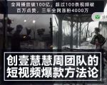 创壹慧慧周短视频爆款方法论，让你快速入门、少走弯路、节省试错成本-吗喽副业资源站