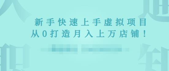2022年虚拟项目实战指南，新手从0打造月入上万店铺-吗喽副业资源站