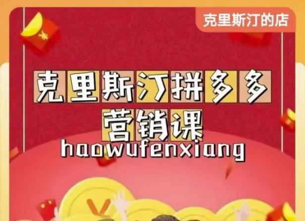 克里斯汀拼多多运营课，适合小白初涉平台，低成本入门-吗喽副业资源站