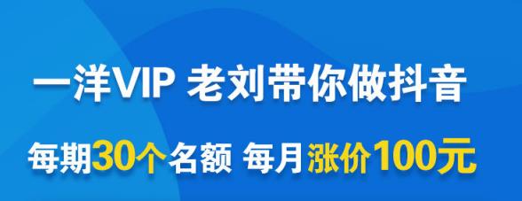 一洋电商抖音VIP，每月集训课+实时答疑+资源共享+联盟合作价值580元-吗喽副业资源站