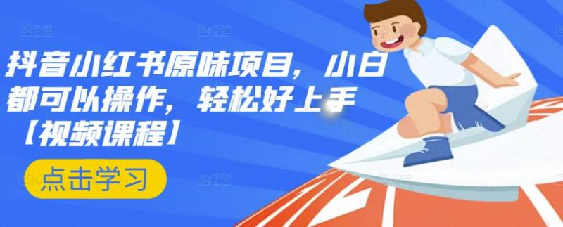 抖音小红书原味项目，小白都可以操作，轻松好上手【视频课程】-吗喽副业资源站