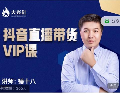 锤十八-抖音直播带货VIP课，专注直播带货有效盈利模式-吗喽副业资源站