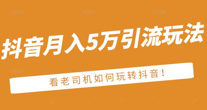 老古董·抖音月入5万引流玩法，看看老司机如何玩转抖音(附赠：抖音另类引流思路)-吗喽副业资源站