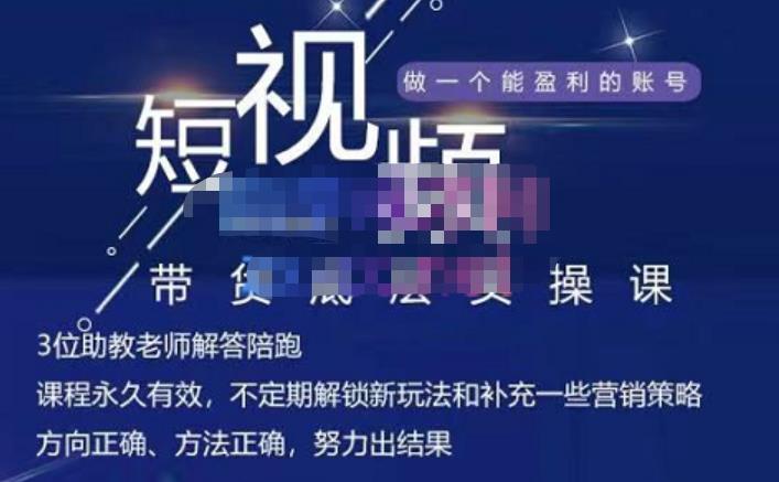 吴Sir·短视频带货底层实操课，教你如何选爆品、了解获短视频流量密码，正确起号-吗喽副业资源站