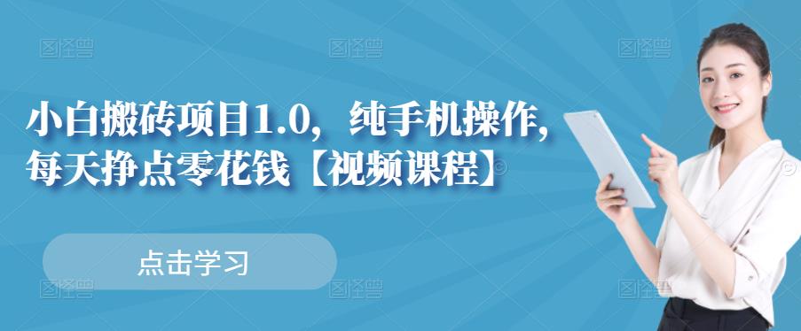 小白搬砖项目1.0，纯手机操作，每天兼职挣点零花钱-吗喽副业资源站
