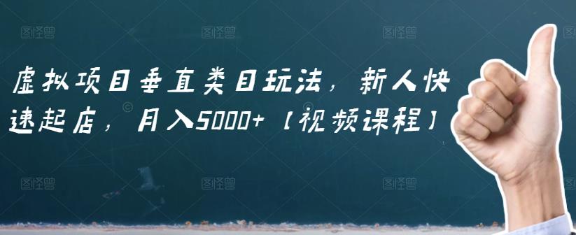 虚拟项目垂直类目玩法，新人快速起店，月入5000+【视频课程】-吗喽副业资源站