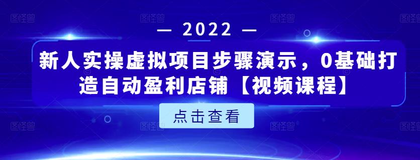 新人实操虚拟项目步骤演示，0基础打造自动盈利店铺【视频课程】-吗喽副业资源站