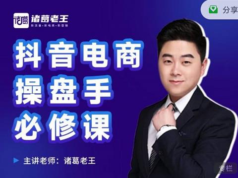 诸葛老王-抖音电商操盘手必修课：顶层设计，​起号破局，爆款运营，数据分析-吗喽副业资源站