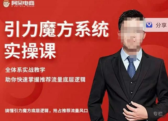 阿呆-引力魔方系统实操课，全体系实战教学，助你快速掌握推荐流量底层逻辑-吗喽副业资源站