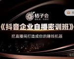 桔子会《抖音企业自播密训班》，把直播间打造成你的赚钱机器-吗喽副业资源站