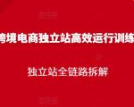 跨境电商独立站高效运行训练营，独立站全链路拆解-吗喽副业资源站