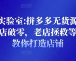 野路子实验室:拼多多无货源店群项目，新店破零，老店拯救等全方位教你打造店铺-吗喽副业资源站