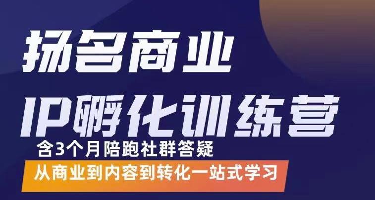 杨名商业IP孵化训练营，从商业到内容到转化一站式学 价值5980元-吗喽副业资源站