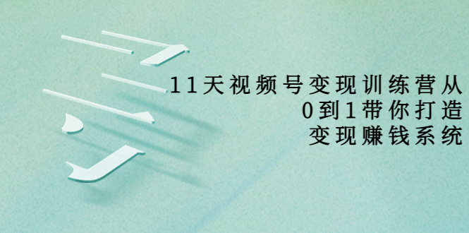 11天视频号变现训练营，从0到1打造变现赚钱系统（价值398元）-吗喽副业资源站