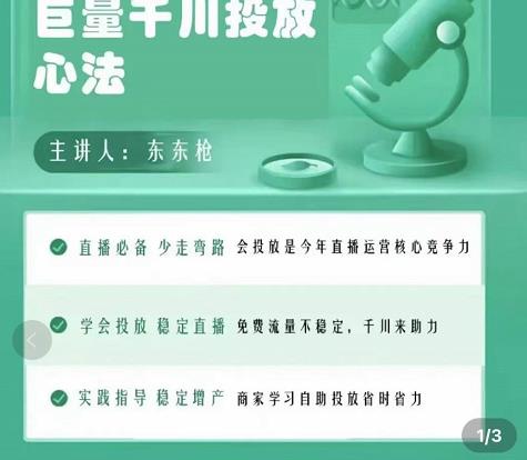 巨量千川优化师投放实操课，学会投放，稳定直播，稳定增产-吗喽副业资源站