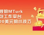 利用正规的MTurk微型众包工作平台，月赚1100美元的小技巧-吗喽副业资源站