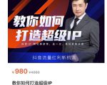 教你如何打造超级IP，抖音流量红利新机遇（价值980元）-吗喽副业资源站