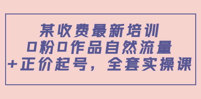 某最新收费培训内容：0粉0作品自然流量+正价起号，全套实操课-吗喽副业资源站