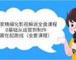 独家精细化影视解说全盘课程，0基础从运营到制作，赢在起跑线（全套课程）-吗喽副业资源站