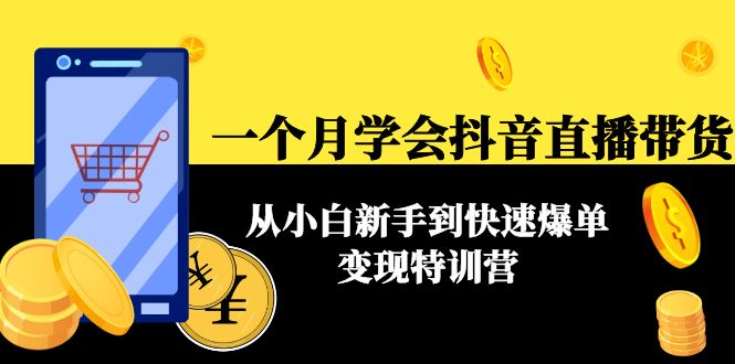 一个月学会抖音直播带货：从小白新手到快速爆单变现特训营(63节课)-吗喽副业资源站