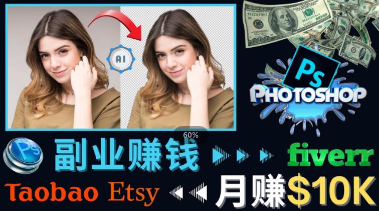 掌握PS修图技能，月赚5000美元以上–利用Adobe Photoshop赚钱的3种途径-吗喽副业资源站
