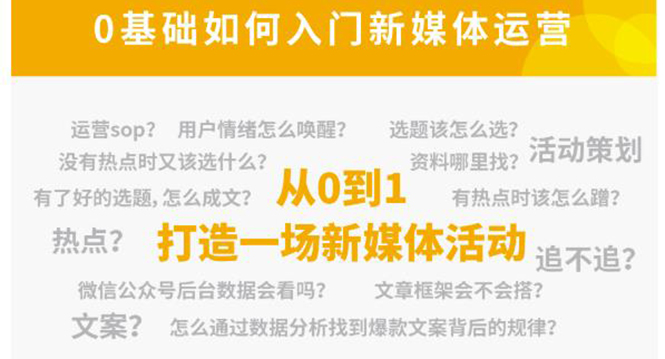 新媒体运营系列课，课程零基础入门，解锁高薪职业必备的四项技能-吗喽副业资源站