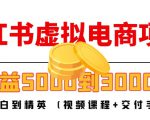小红书虚拟电商项目：从小白到精英 月收益5000到30000 (视频课程+交付手册)-吗喽副业资源站