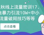 2023秋秋线上流量密训17.0：包含暴力引流10W+中小卖家流量破局技巧等等-吗喽副业资源站