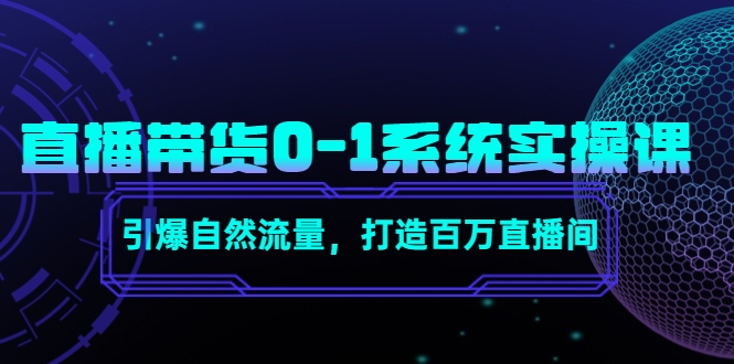 直播带货0-1系统实操课，引爆自然流量，打造百万直播间-吗喽副业资源站
