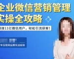 企业微信营销管理实操全攻略，链接11亿微信用户，轻松引流获客！-吗喽副业资源站