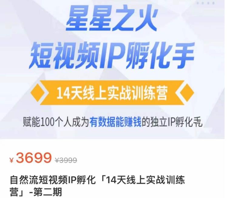 瑶瑶·自然流短视频IP孵化第二期，14天线上实战训练营，赋能100个人成为有数据能赚钱的独立IP孵化手-吗喽副业资源站